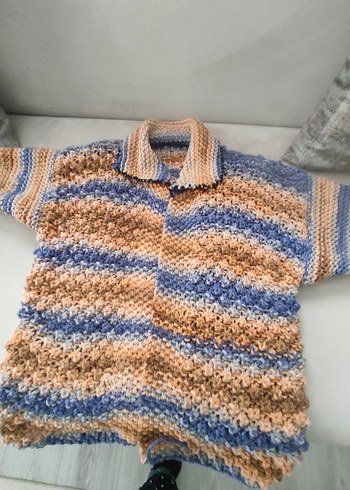 Bohem Tarzı Mor Örgü Kız Hırka - Görsel 7