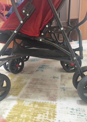 Kırmızı Çift Bebek Arabası Babyhope - Görsel 12