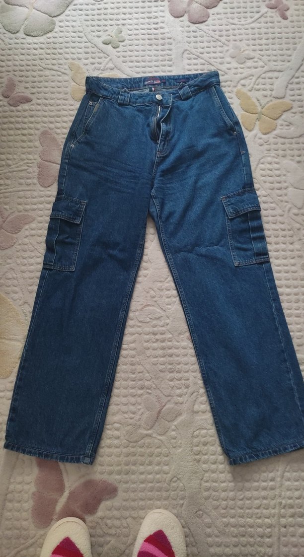 Geniş Kesim Midi Kot Pantolon - Görsel 2