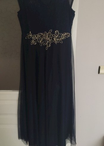 lacivert tül elbise - Görsel 3