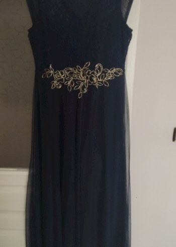 lacivert tül elbise - Görsel 2