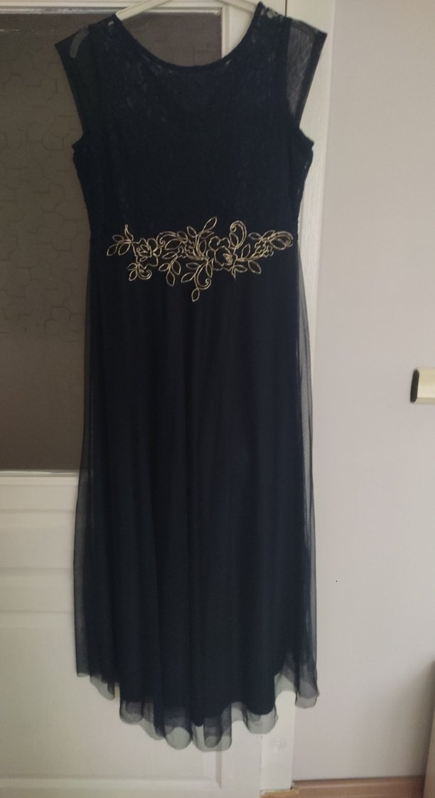 lacivert tül elbise - Görsel 3