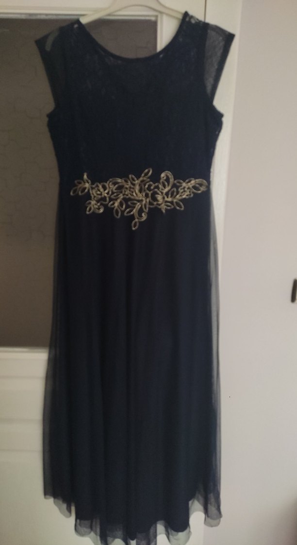 lacivert tül elbise - Görsel 2