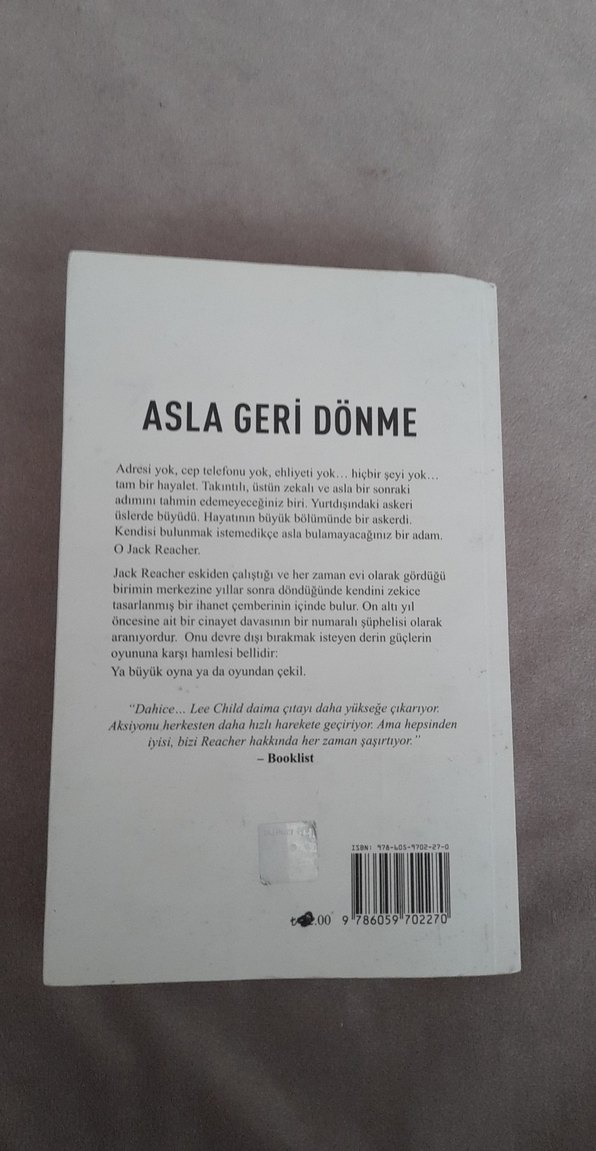 Asla Geri Dönme - Lee Child - Görsel 2