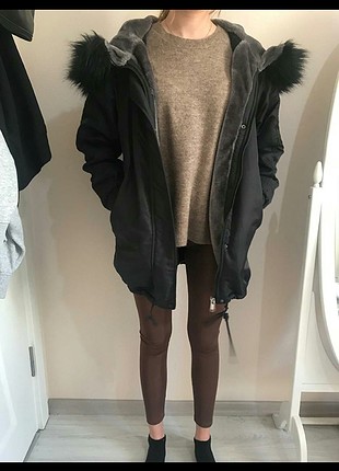 s Beden siyah Renk Pull&bear; az giyilmiş mont