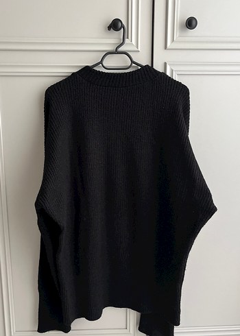 Siyah Örgü Yün Kadın Kazak - Görsel 3