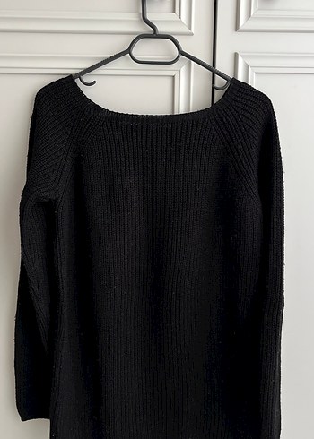 Siyah Örgü Kadın Kazak - Görsel 2