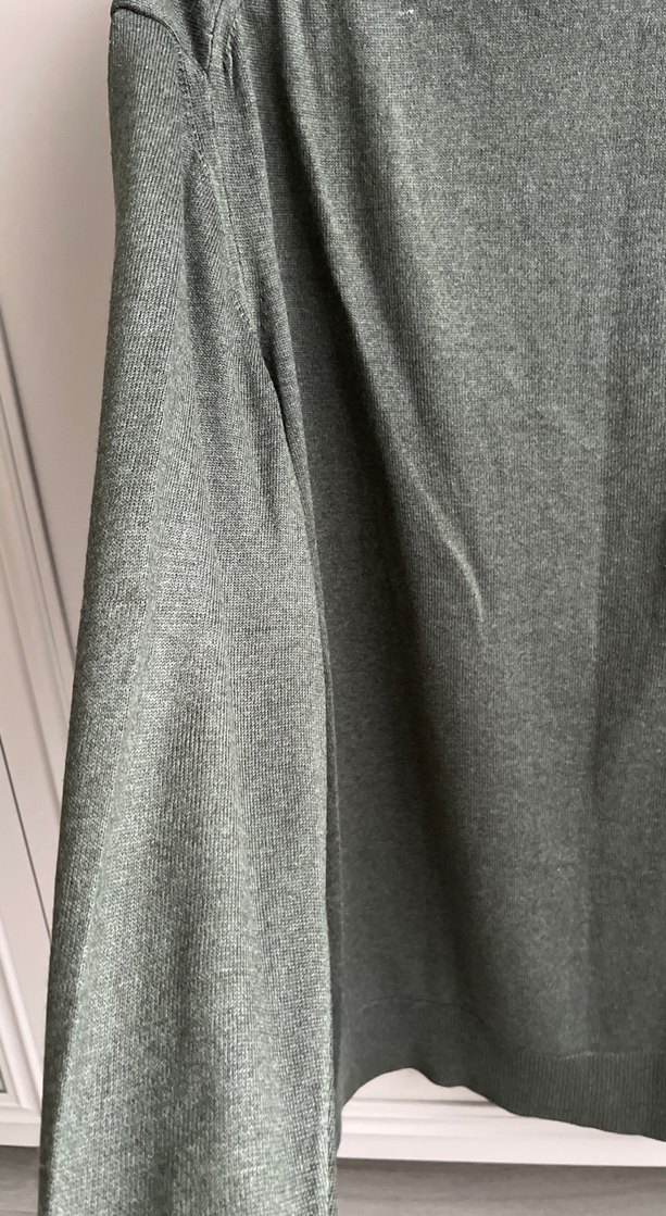 Haki yeşili Boğazlı Kadın Erkek Triko - Görsel 3