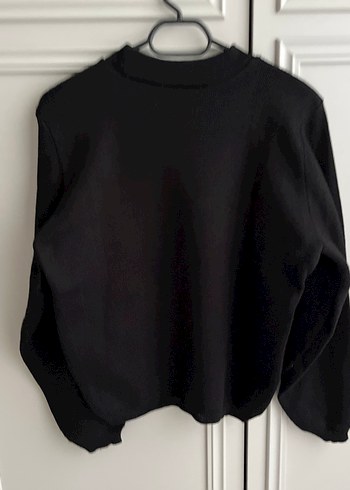 Kadın Siyah Bisiklet Yaka Basic Kazak - Görsel 3