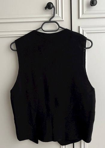 Düğmeli Siyah Triko Yelek - Görsel 2