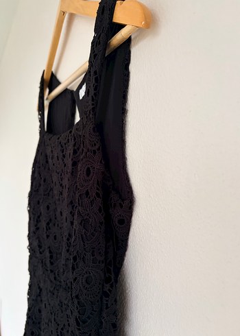 Dantel Detaylı Siyah şortlu tulum - Görsel 6