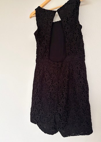 Dantel Detaylı Siyah şortlu tulum - Görsel 8