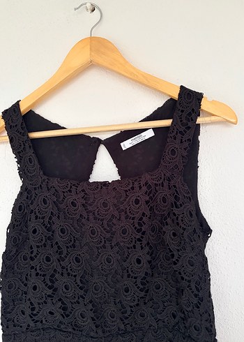 Dantel Detaylı Siyah şortlu tulum - Görsel 5