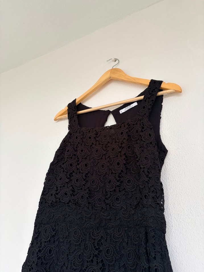 Dantel Detaylı Siyah şortlu tulum - Görsel 2