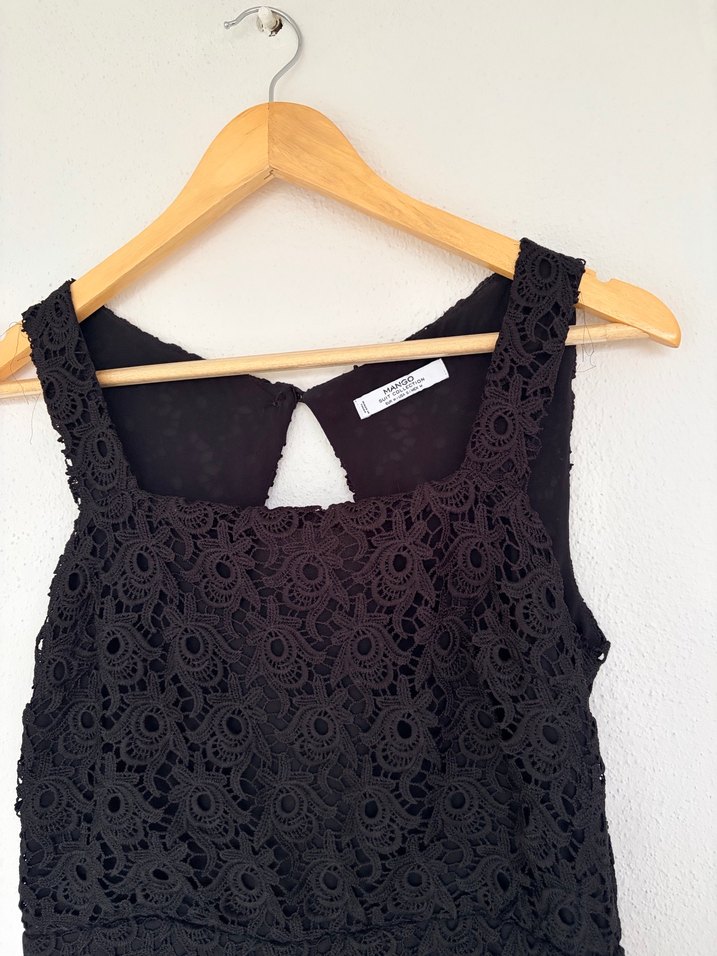 Dantel Detaylı Siyah şortlu tulum - Görsel 5