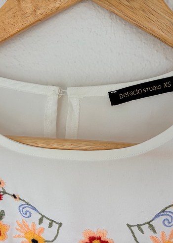 Nakışlı Beyaz Bohem Uzun Kollu Bluz - Görsel 6