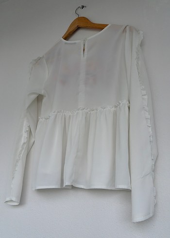 Nakışlı Beyaz Bohem Uzun Kollu Bluz - Görsel 8