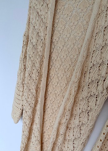 Bohem tarza uygun  örgü uzun ceket - Görsel 7