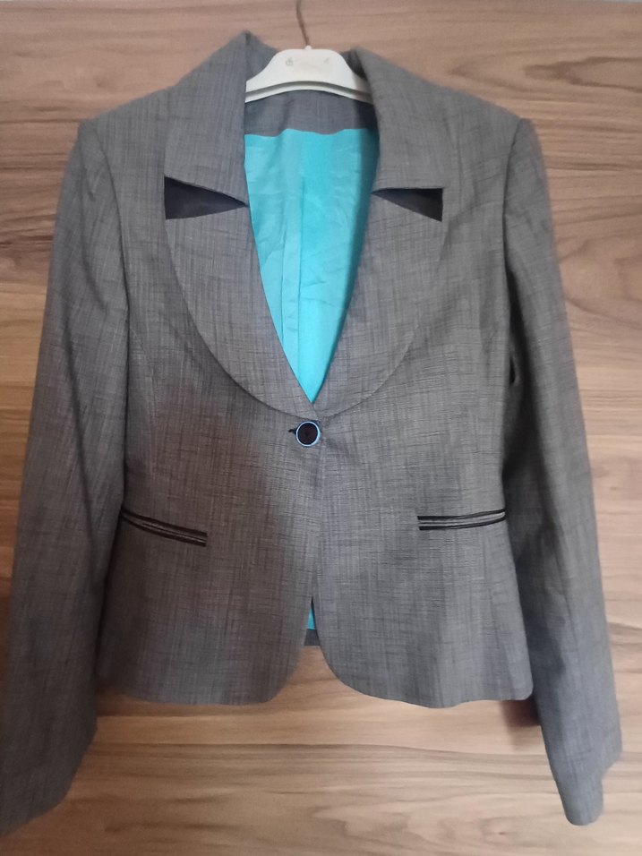 Gri Deri Erkek Biker Ceket - Görsel 3