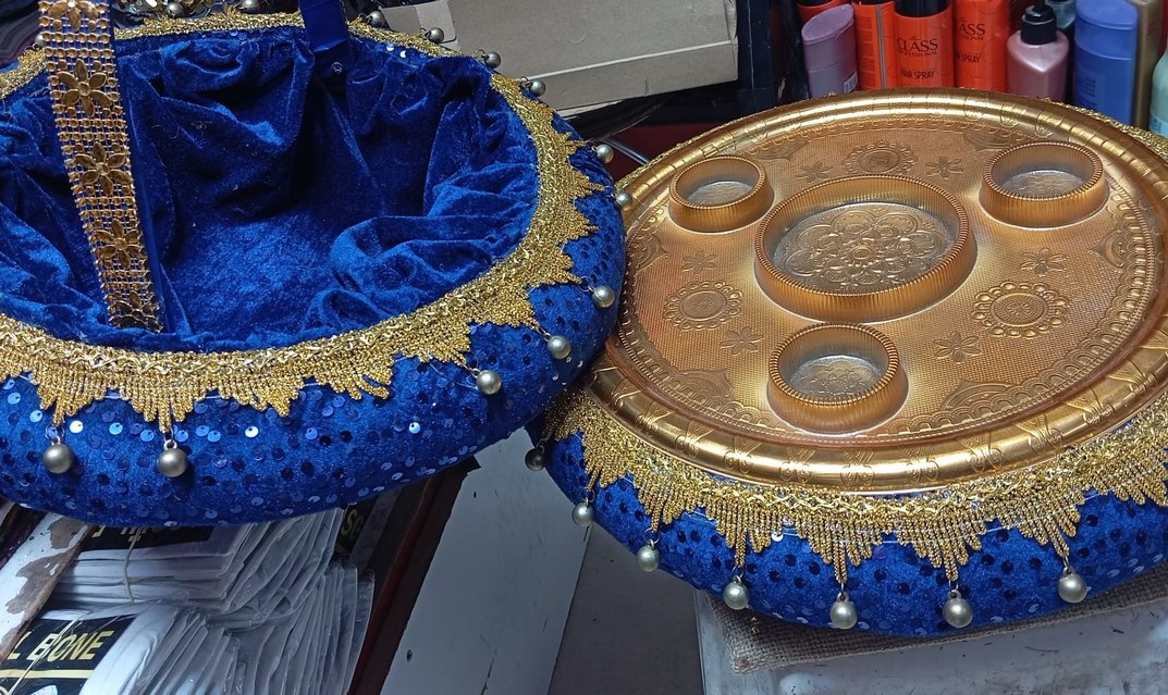 Pembe Payetli Renkli Sepet ve kına tepsisi - Görsel 2