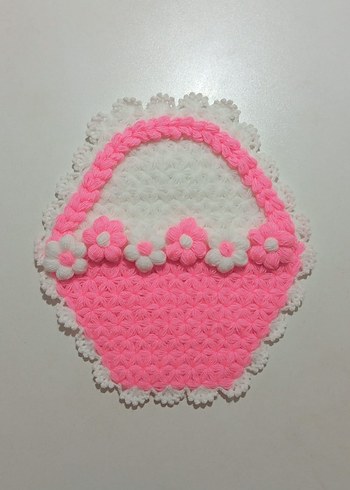 Kırmızı Çiçekli El Örgüsü banyo lifi - Görsel 4