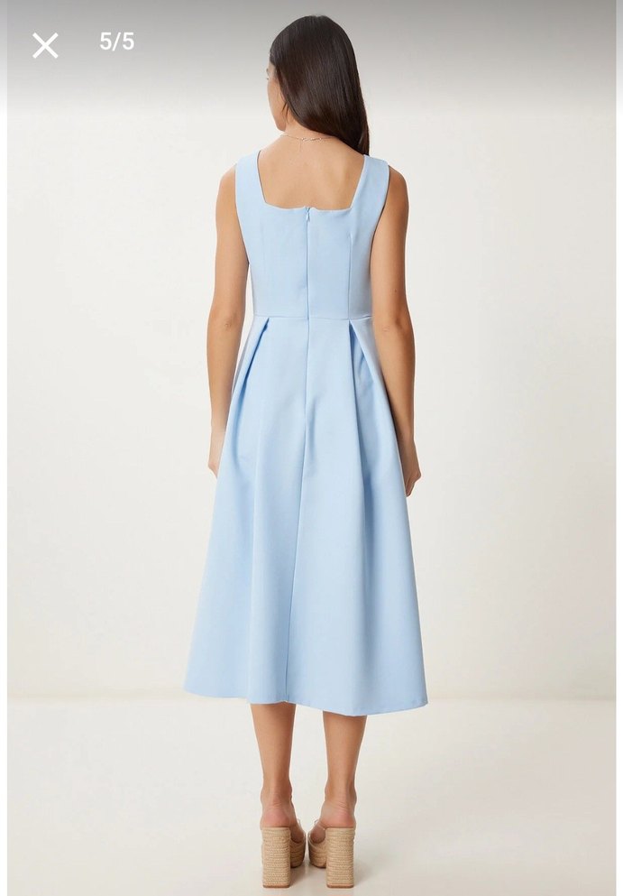 Mavi Midi Boy Elbise - Görsel 3