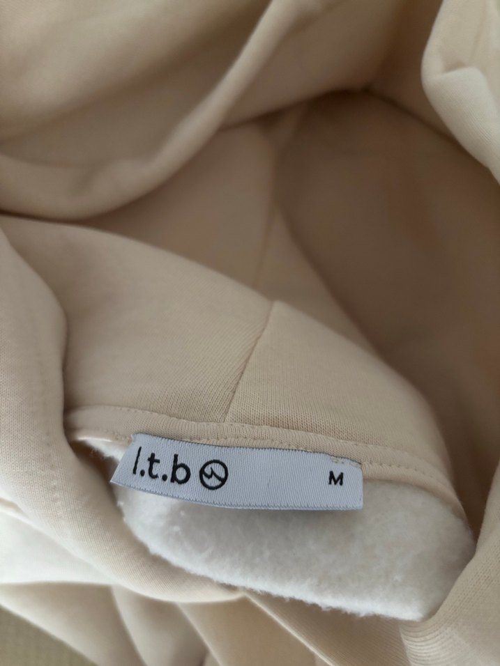 Bej Kapüşonlu Rahat Kesim Sweatshirt - Görsel 4