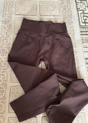 Kahverengi h&m fitilli tayt - Görsel 2