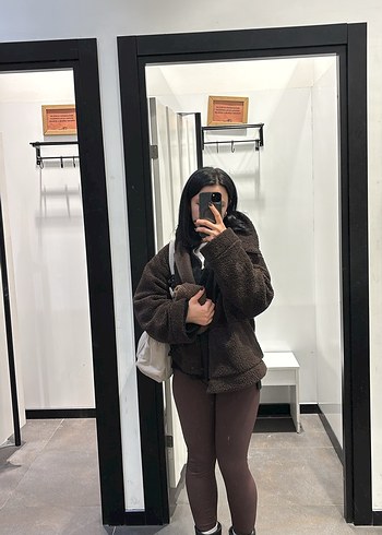 Kahverengi h&m fitilli tayt - Görsel 4