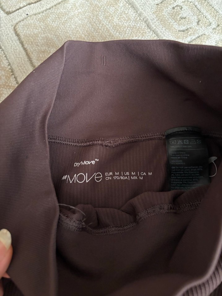 Kahverengi h&m fitilli tayt - Görsel 3