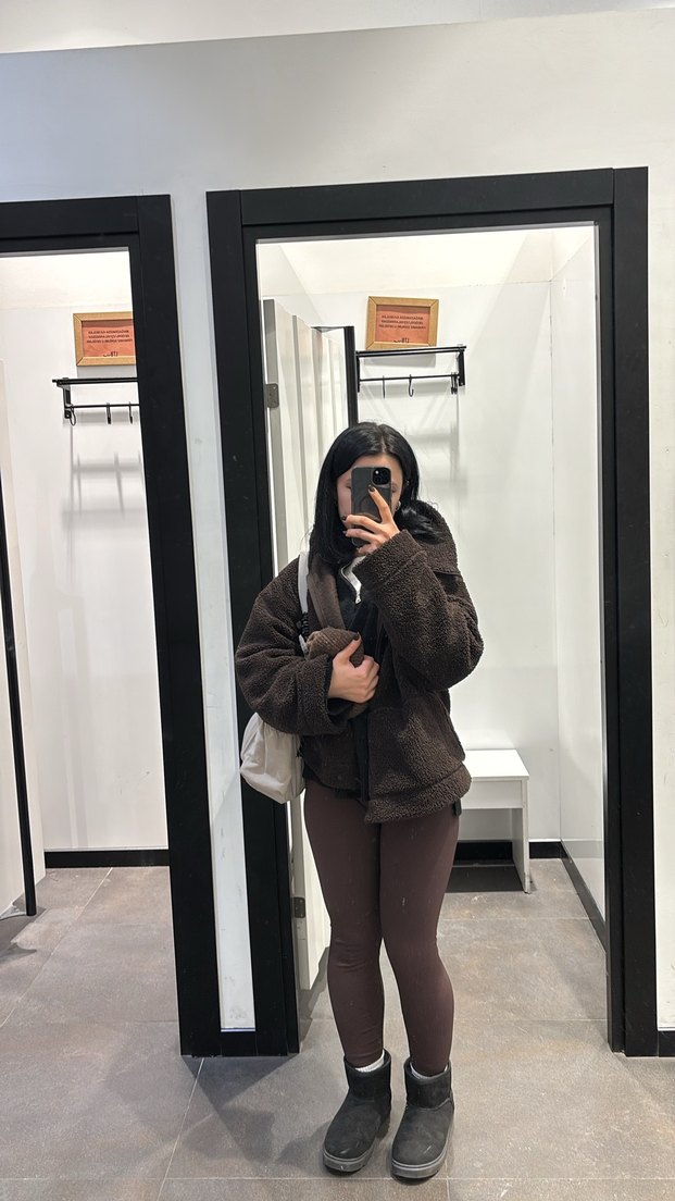 Kahverengi h&m fitilli tayt - Görsel 4