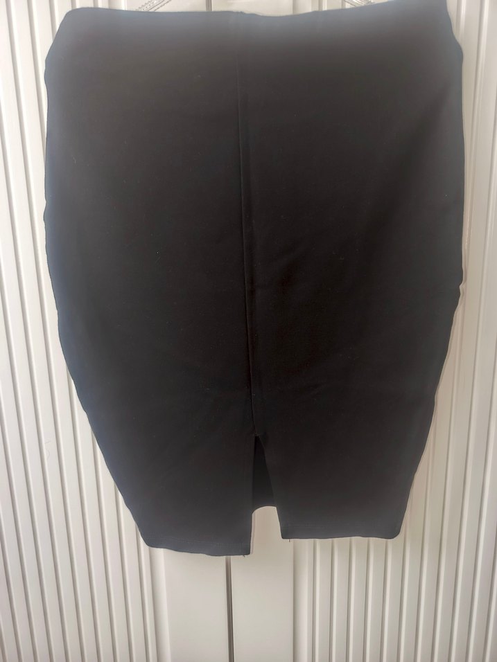 Nakışlı Siyah Midi  Etek - Görsel 4