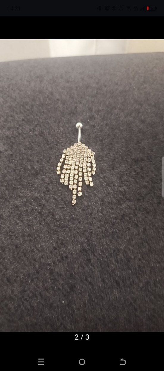 Altın Renkli taşlıGöbek Piercing - Görsel 2