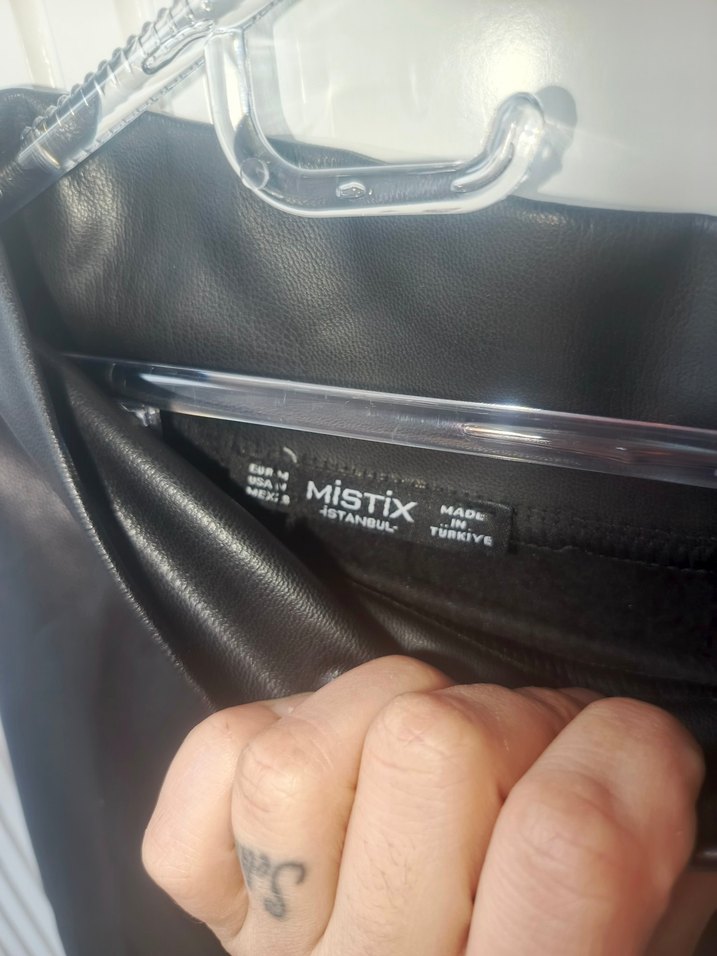 Fermuarlı Siyah Deri Midi Etek - Görsel 4