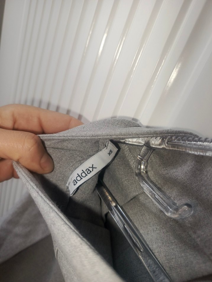 Gri Keten Pilili Mini Etek - Görsel 3