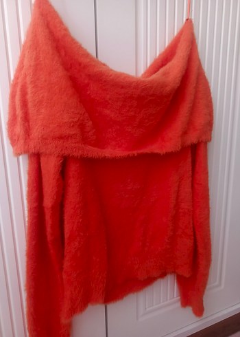 turuncu Mini Straplez Triko Kazak - Görsel 2