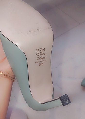 Yeşil Tokalı Stiletto Kadın Ayakkabı - Görsel 3