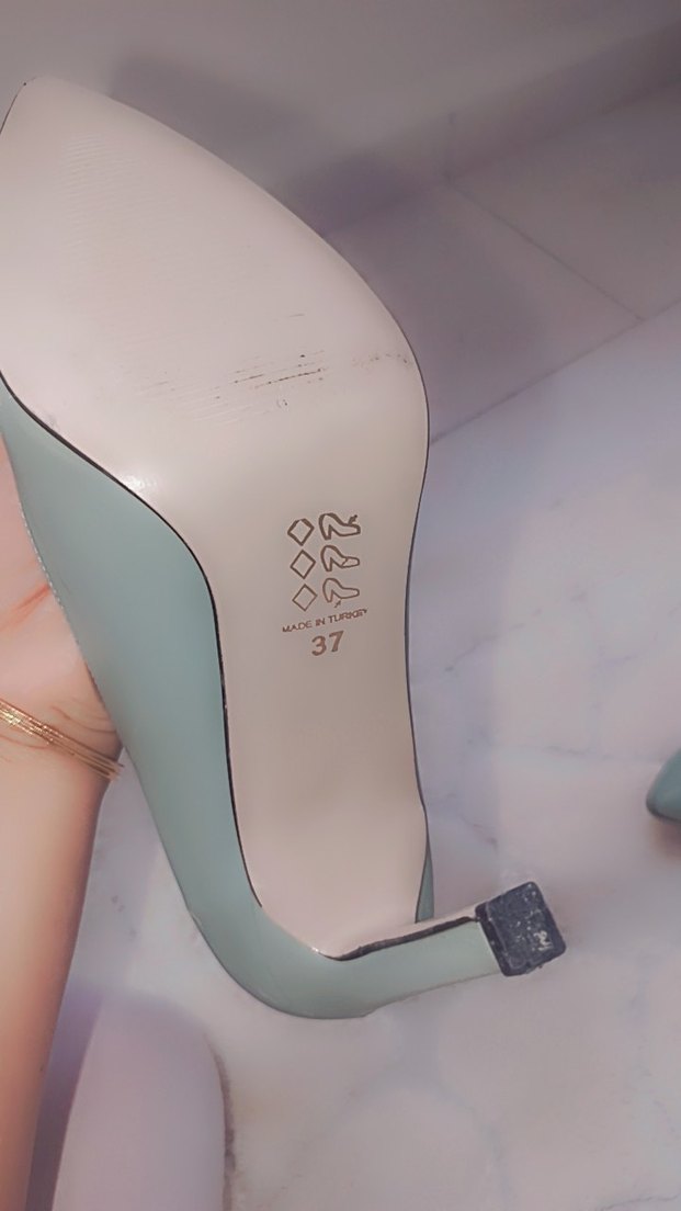 Yeşil Tokalı Stiletto Kadın Ayakkabı - Görsel 3