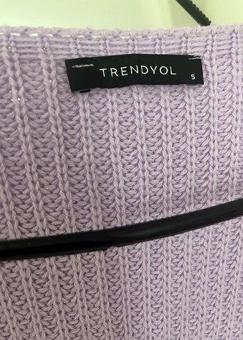 Uzun Kollu Lila Fırfırlı Kadın Hırka - Görsel 3