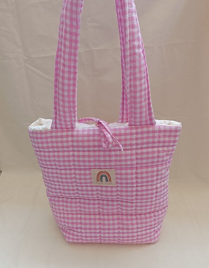 Pembe Kareli Kol Çantası - Görsel 3