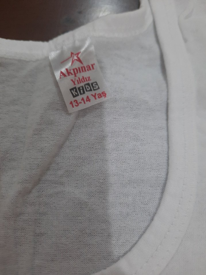 Beyaz Çocuk Atlet 8 adet 13 14 yaş - Görsel 2