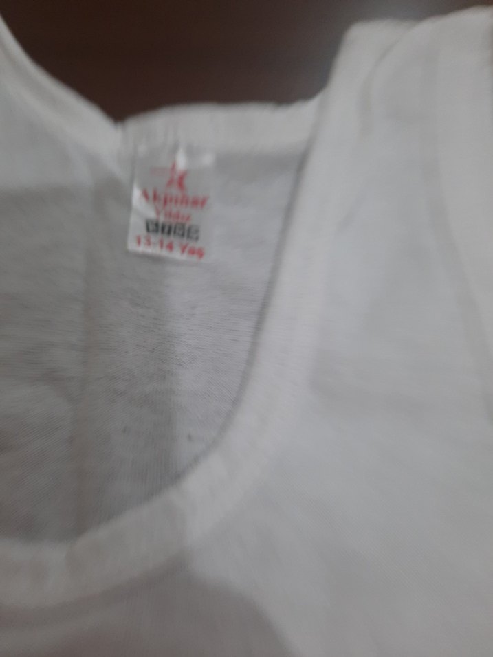 Beyaz Çocuk Atlet 8 adet 13 14 yaş - Görsel 3