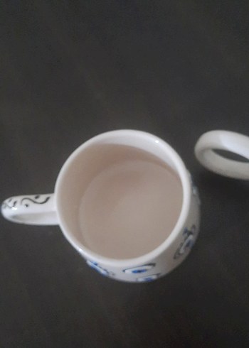 Beyaz Desenli Seramik Fincan Seti - Görsel 4