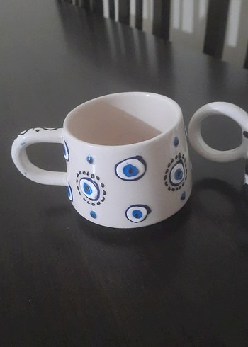 Beyaz Desenli Seramik Fincan Seti - Görsel 2