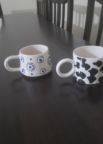 Beyaz Desenli Seramik Fincan Seti - Görsel 6