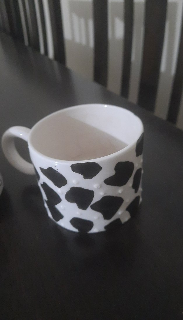 Beyaz Desenli Seramik Fincan Seti - Görsel 3