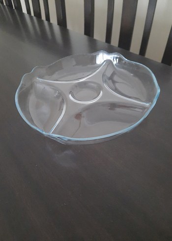 Bölmeli Şeffaf Cam Servis Tabağı - Görsel 3