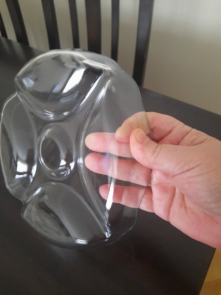 Bölmeli Şeffaf Cam Servis Tabağı - Görsel 2