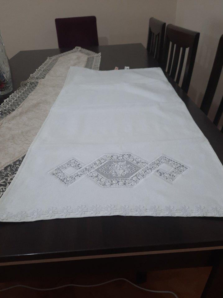 Beyaz Nakışlı banyo el havlusu - Görsel 3