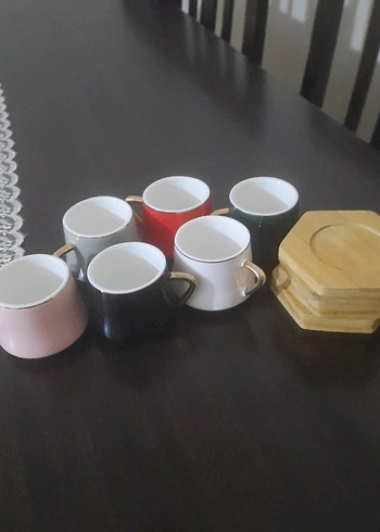 6 adet renkli kahve fincanı - Görsel 2
